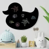 Chalkboard magnetic board Duck 207 - Duck shape with colorful sea animal drawings.