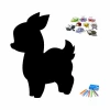 Chalkboard magnetic board Sarenka 265 - Features a deer silhouette with colorful magnets and chalks.