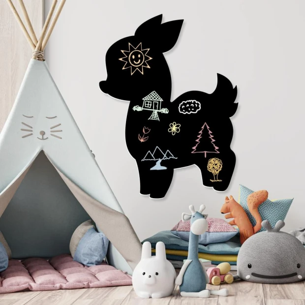 Chalkboard magnetic board Sarenka 265 - Decorated in a bright children\'s room with pastel furniture.
