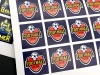 Custom printed self-adhesive label - Graphic design. Square labels featuring a soccer ball and the text Football Team.