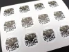 Custom printed self-adhesive label - Graphic design. Round stickers featuring an off-road vehicle and text.