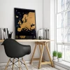 Scratch map of Europe VIP - Office decor with light walls and wooden furniture accents.