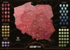 Scratch map of Poland VIP - Graphic design. The map shows the contours of Poland with marked locations and symbols.