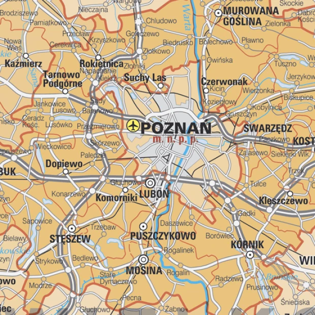Magnetic dry-erase administrative map of Poland featuring outlines and names of regions.