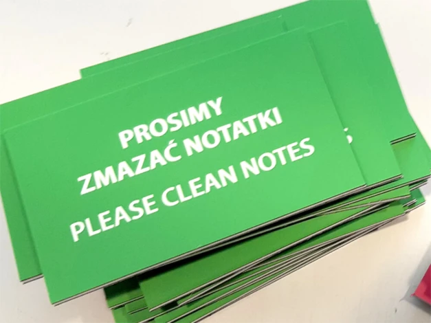 Individual double-sided magnetic mat with print, reinforced 2mm PVC, mat surface, 7 x 12 cm - Graphic design.