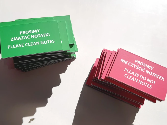 Individual double-sided magnetic mat with print, reinforced 2mm PVC, mat surface, 7 x 12 cm - Graphic design.