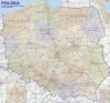 Magnetic administrative road map of Poland - graphic design showing the outlines of Poland with divisions.