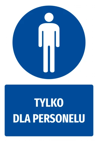 Safety sticker with icon Only for Staff in vibrant blue, perfect for office or workplace use.