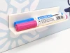 Whiteboard set - eraser, markers, shelf - Graphic design. Features a white shelf with two compartments.