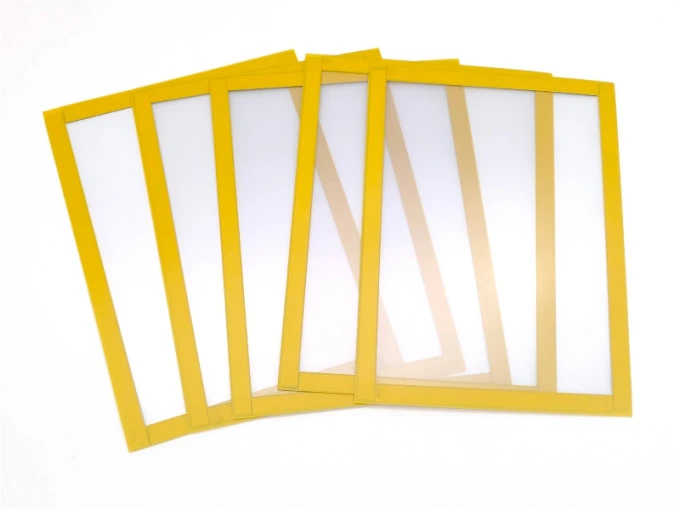 Yellow A3 magnetic frame - second quality - Graphic design. Transparent background with a yellow rectangular frame.