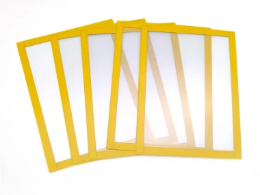 Yellow A3 magnetic frame - second quality - Graphic design. Transparent background with a yellow rectangular frame.