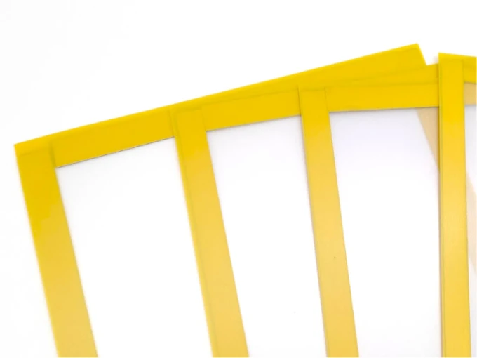 Yellow A3 magnetic frame - second quality - Graphic design. Simple shape with a transparent interior and yellow edges.