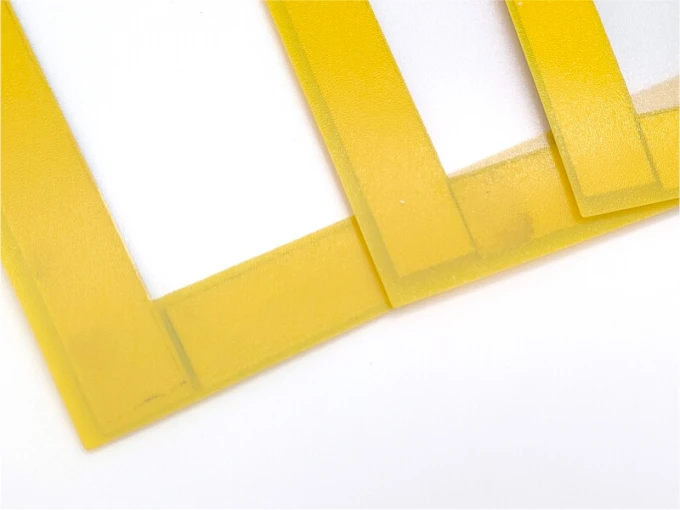 Yellow A3 magnetic frame - second quality - Graphic design. Yellow frame with transparent edges and visible stripes.