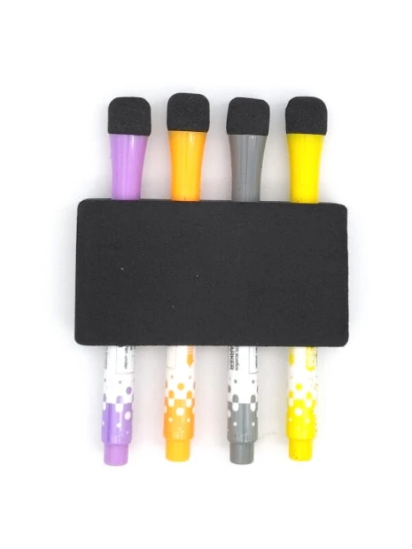 Sponge and holder for markers/pens. Reusable adhesive for easy sticking and removing - Graphic design. Simple.