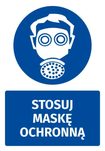 Mandatory Safety Sign Information Sticker Stosuj Maskę Ochronną