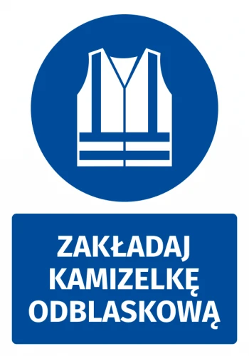 Mandatory Safety Sign Information Sticker Wear A Reflective Vest
