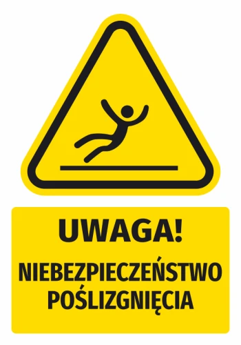 Warning Sign, Safety Information Sticker Attention! Danger Of Slipping