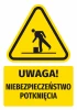 Warning safety sticker with a caution symbol for slip hazards - graphic design. Triangle with a human figure.