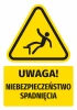 Warning safety sticker with a falling hazard pictogram - graphic design. Triangle with a figure in a fall.