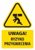 Warning safety sticker with a caution icon for crush risk - triangular shape with black graphic.