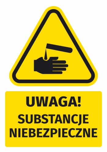 Warning Sign, Safety Information Sticker Attention! Dangerous Substances