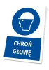 Safety sign with a head protection icon - round design featuring a helmet silhouette and the text "Protect Your Head".