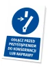 Safety sign with icon: Disconnect before maintenance or repair - Graphic design. Round icon.