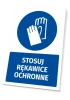 Safety sign with gloves icon - Graphic design. Round icon with gloves on a blue background.