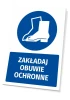 Safety sign with icon: Wear protective footwear - Graphic design. Round icon shows protective shoes.