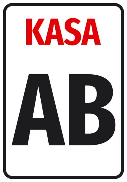 Informational sticker for cash registers - Graphic design. Red "CASH" text on a white background in large letters.