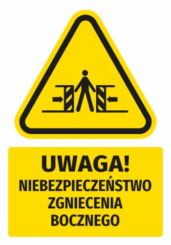 Warning Sign, Safety Information Sticker Attention! Danger Of Side Crushing