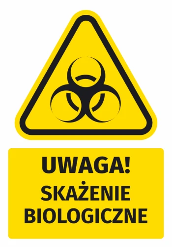 Warning Sign, Safety Information Sticker Attention! Biological Contamination