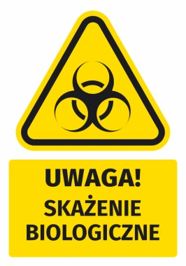 Warning safety sticker with biohazard symbol - graphic design. Triangle with biological hazard icon.
