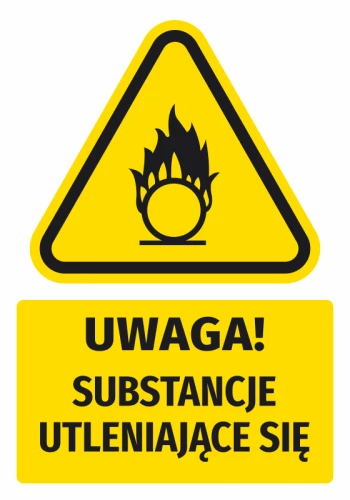 Warning Sign, Safety Information Sticker Attention! Oxidizing Substances