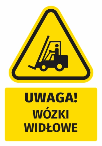 Warning Sign, Safety Information Sticker Attention! Forklifts