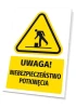 Safety warning sign with a caution! Slip hazard pictogram - graphic design. The pictogram shows a figure.