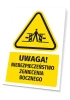 Warning safety sign with a pictogram: Caution! Risk of side crushing - Graphic design. Triangle with figure.