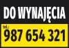 For Rent sticker with phone number - Graphic design. Large text on dark background, yellow rectangle with phone number.