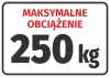 Sticker Maximum Load with a weight entry field - Graphic design. Red text on a white background in large font.