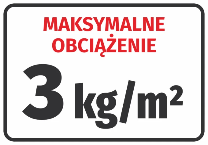 Sticker Maximum Load with a weight entry field - Graphic design. Red text on a white background, large number.