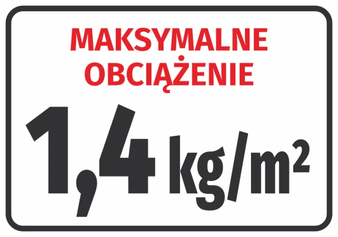 Sticker Maximum Load with a weight entry field - Graphic design. Red text on a white background, large number.