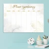 Weekly planner dry-erase magnetic board 590 - Graphic design with a white background and subtle gold lines.