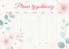 Dry-erase board Planner 592 - Graphic design with pastel flower patterns on a light background.