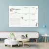 Weekly planner whiteboard with floral design - perfect for a modern office with light-colored walls.