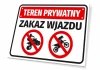 Private Property No Entry Sign - Graphic design featuring two crossed-out vehicle symbols.