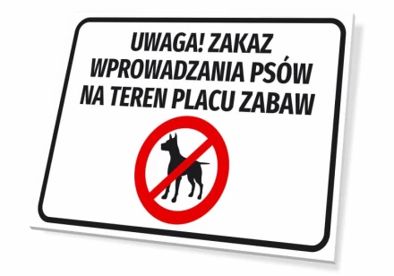 Information Sign Attention! Dogs Are Not Allowed On The Playground