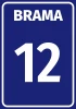 Door sticker with a number or letter - Graphic design. Simple rectangular shape with white text on a navy background.