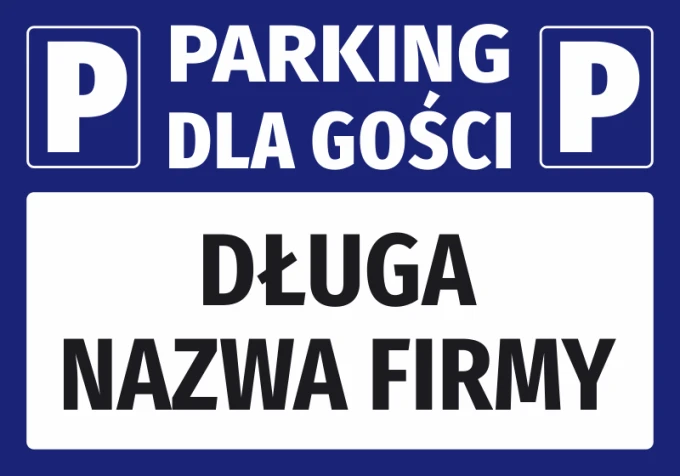 Guest Parking Sticker with Name Field - Graphic Design. Blue background with white letters and large P symbols.