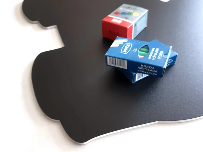 Chalkboard magnetic board for kids, elephant design with a smooth surface, includes chalk.