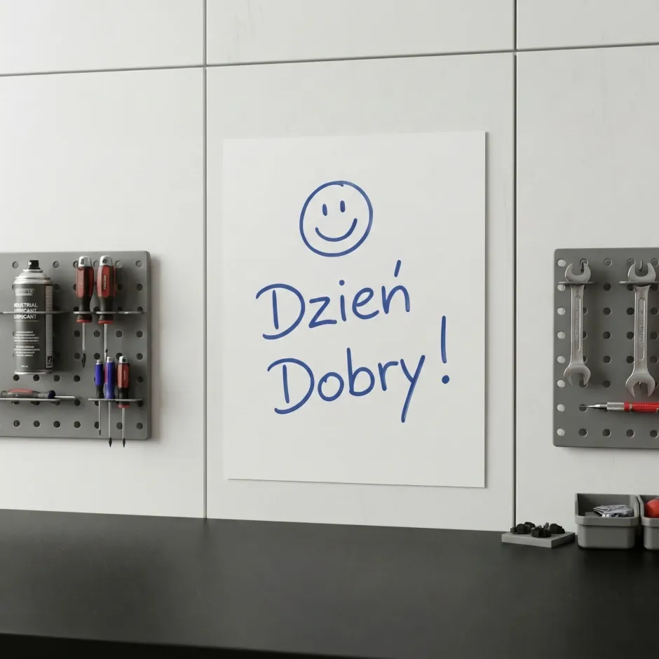 Adhesive dry-erase board for multiple reuses - Graphic design with visible text.